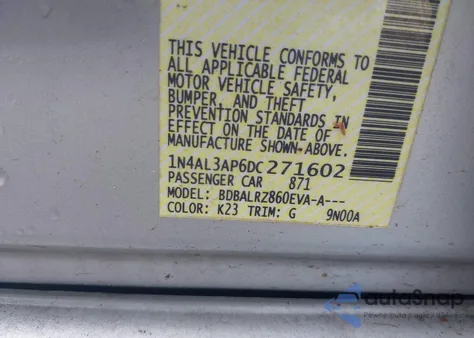 2013 Nissan Altima 2.5 S z USA, uszkodzony, nr VIN 1N4AL3AP6DC271602